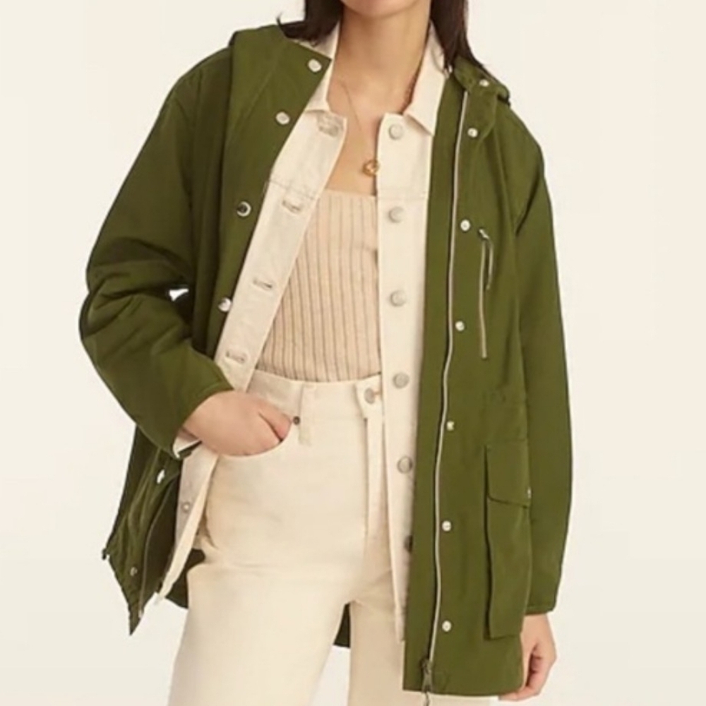 J.crew Relaxed Perfect Lightweight Jacket In Laurel Green Size Small. - Picture 4 of 13